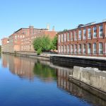 Lowell Canal in National Historic Park, Lowell, Massachusetts, USA