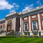 Beverly Public Library at 32 Essex Street in historic city center of Beverly, Massachusetts MA, USA.