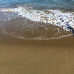 Ocean wave on beach in Massachusetts along Atlantic ocean