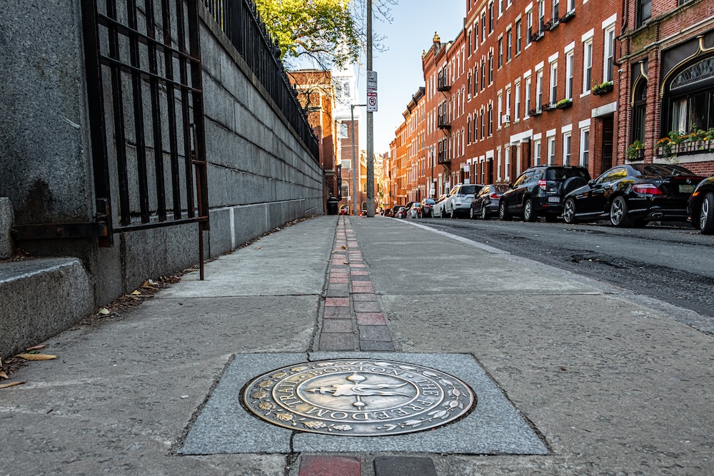 Freedom Trail Marker in Boston 