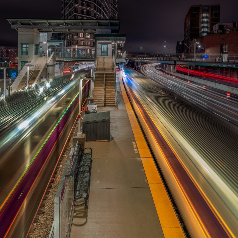 Lansdowne Station Boston at night