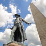 Statue of William Prescott at Bunker Hill Monument in Boston, Massachusetts