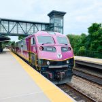 Commuter Rail Train at a station