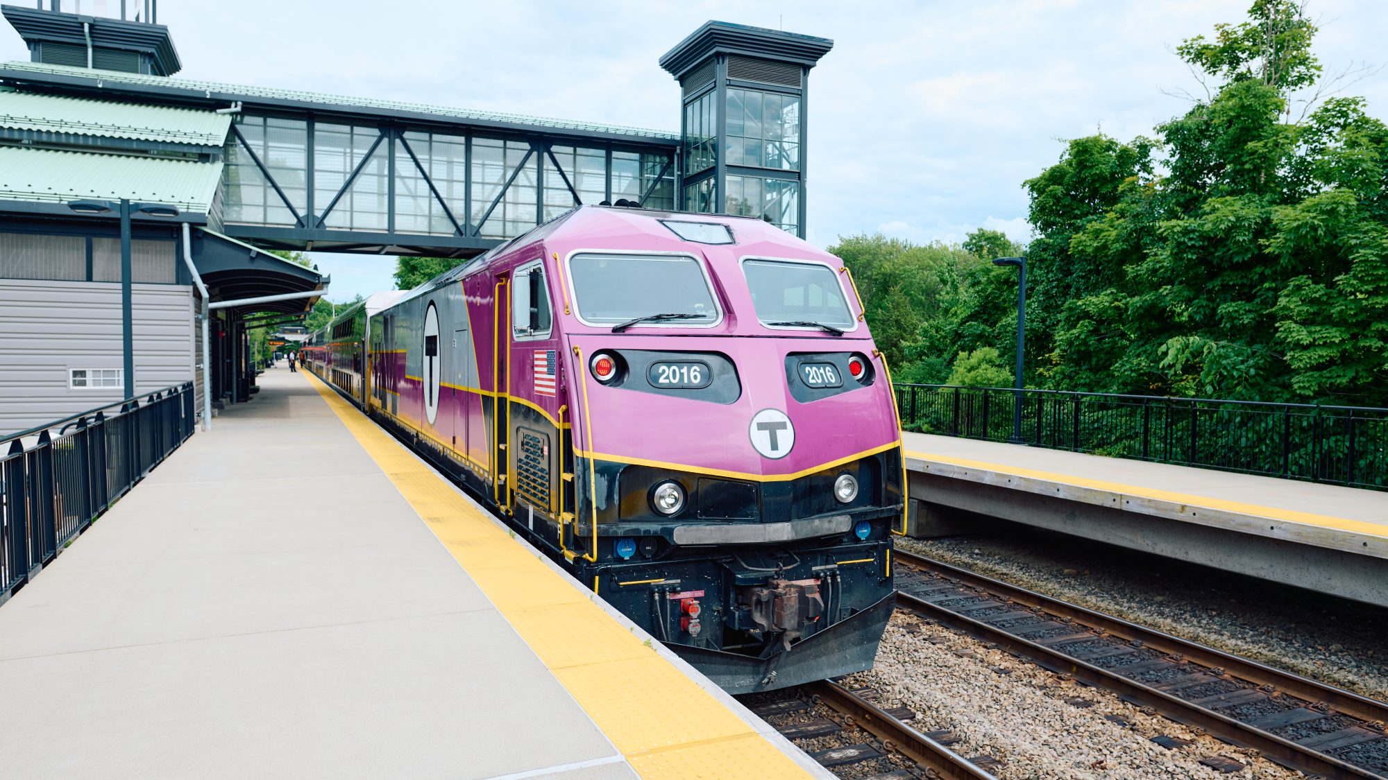 Commuter Rail Train at a station
