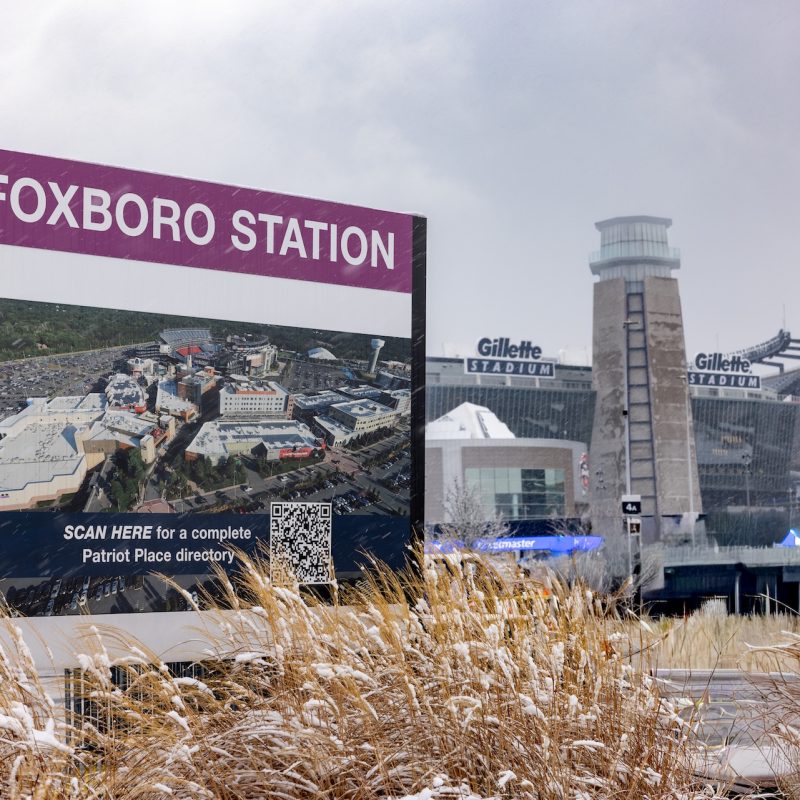 Sign reads Foxboro Station